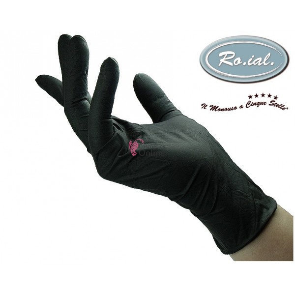 Manusi din nitril negre Roial Tech 100 buc marimea S, art GUA 3948S